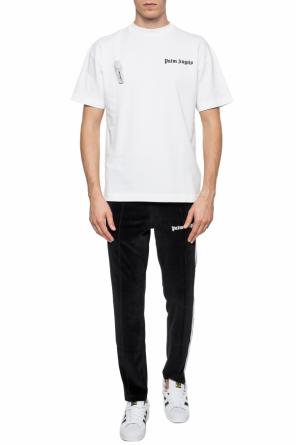 T-shirt with a velvet logo, zdjęcie 2 T-shirt with a velvet logo od Palm Angels